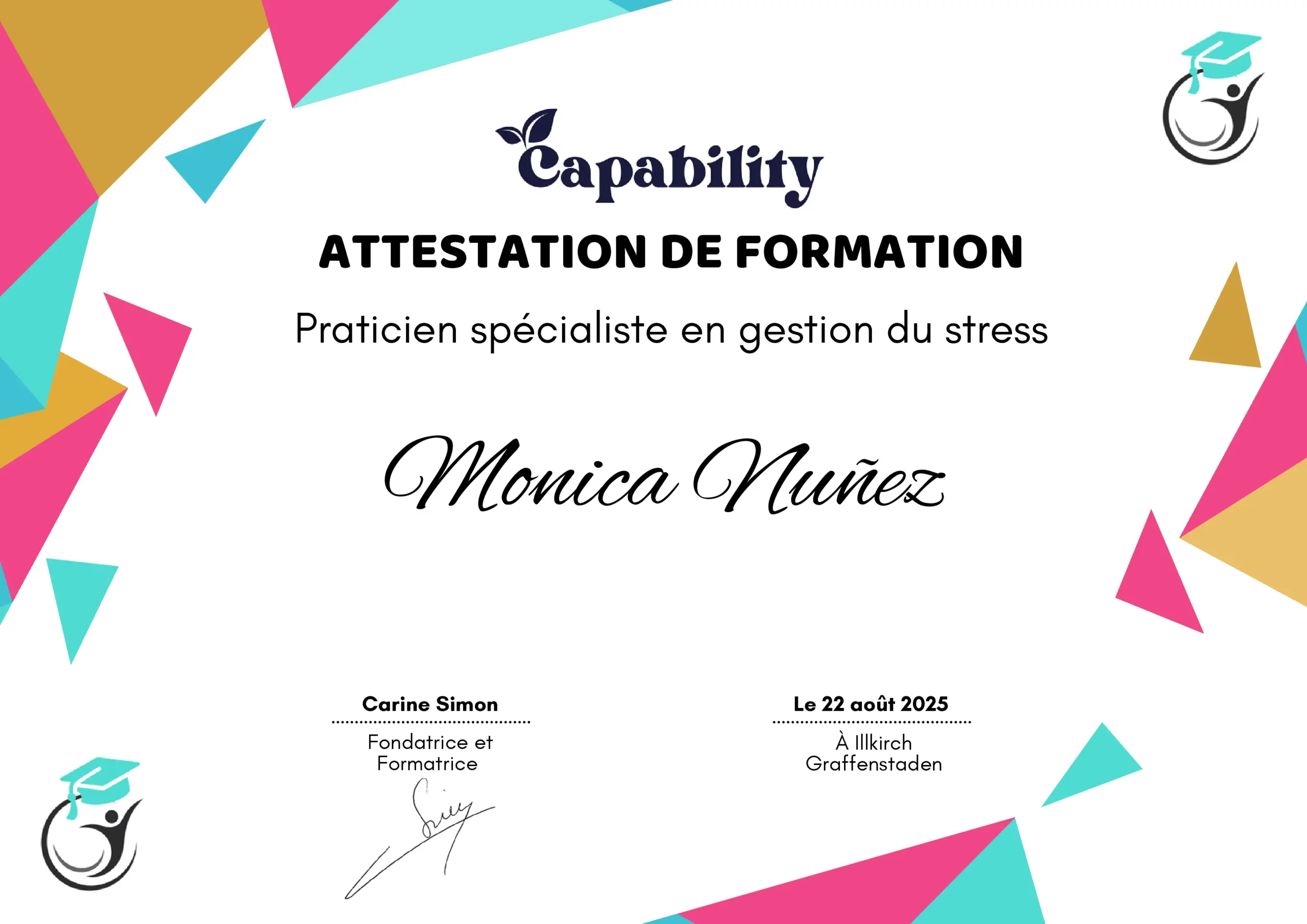 À Propos monica nuñez attestation pack stress